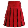 Scottish Fashion Utility Hybrid Kilts Red Color Acrylic Wool Tartan