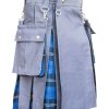 Men’s High Quality Grey Cotton Utility Hybrid Kilt