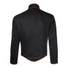 Black Hussar Military Jacket with Red Piping