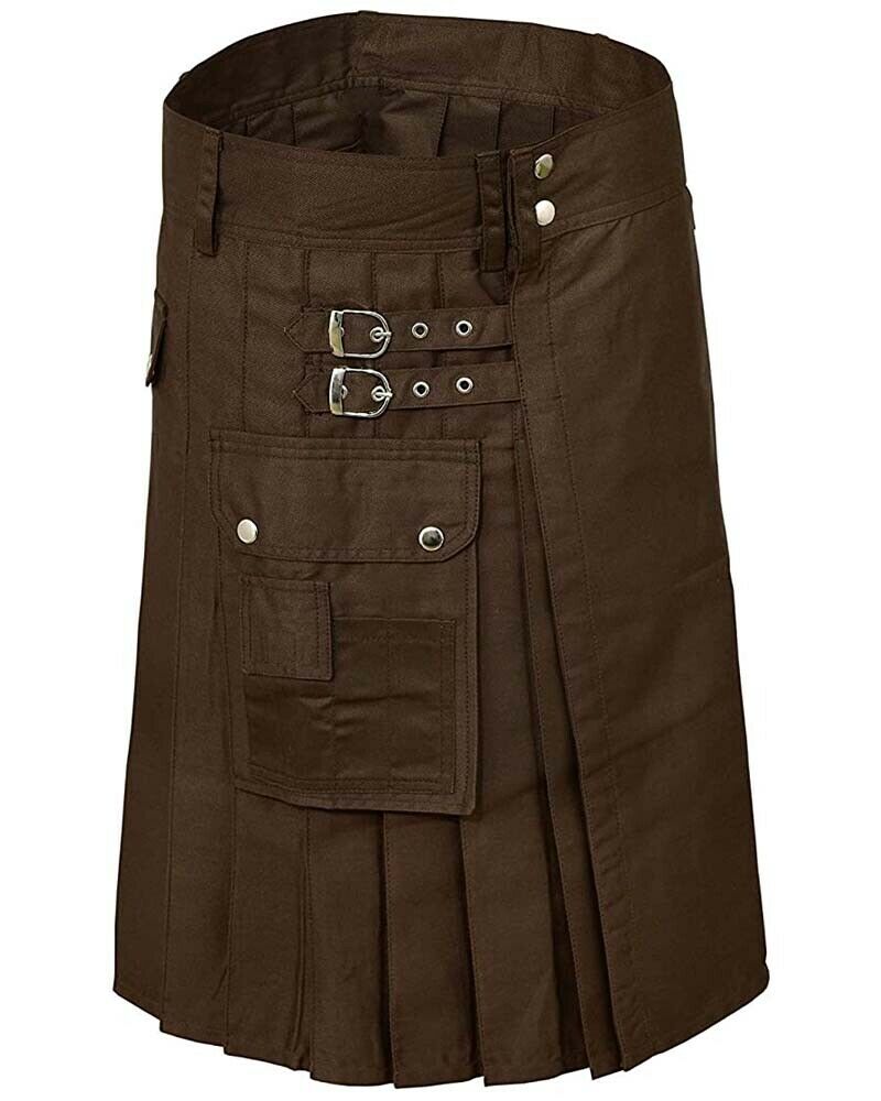 Scottish Fashion For Men Brown Utility Kilts