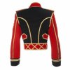 Men’s  Military Officer Jacket Red And Black Cotton