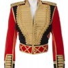 hamzMen’s  Military Officer Jacket Red And Black Cotton