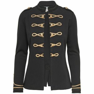 Black Ladies Officer's Jacket WOOL Jackets Ralph Lauren Braid Jacket