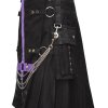 Scottish Modern Black & Purple Kilt Fashion Kilts For Men