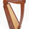 Tall Celtic Irish Knee Harp 17 Strings Solid Wood Free Bag Strings Key 27 Inch