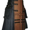 New Scottish Traditional Fashion Kilt Black And Brown Kilts