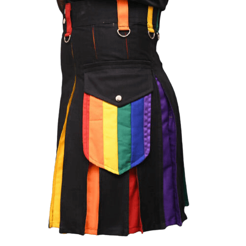New Buy Hybrid Scottish LGB Gay Pride kilt Modern kilt men Utility kilt