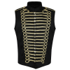 Black/Gold Men’s Military Hussar Drummer Vest Waistcoat
