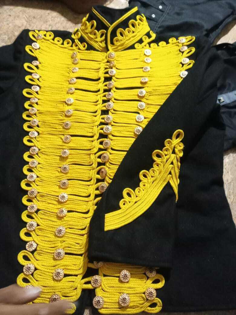 【 GalaabenD 】 Military Napoleon Jacket MILITARY NAPOLEON JACKET IN BLACK WITH MATCHING BRAIDING AND