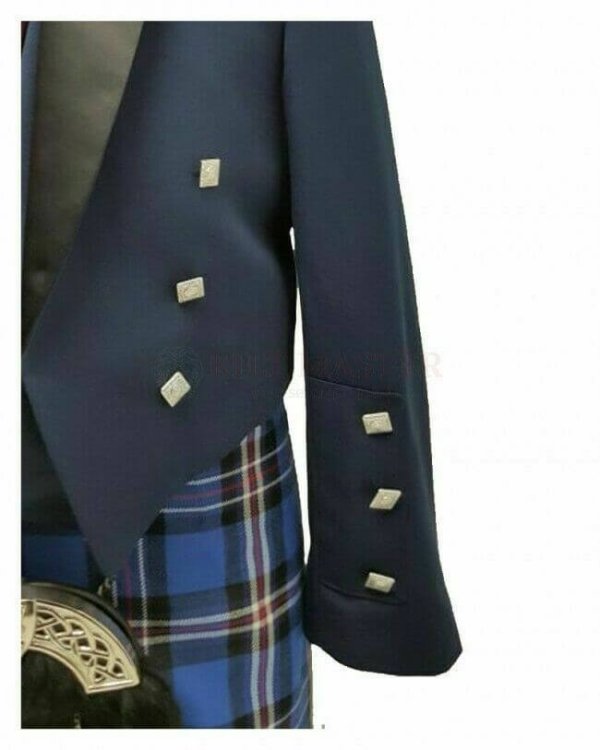 Prince Charlie Jacket Blue With Waistcoat Made to Measure Scottish Kilt Jacket