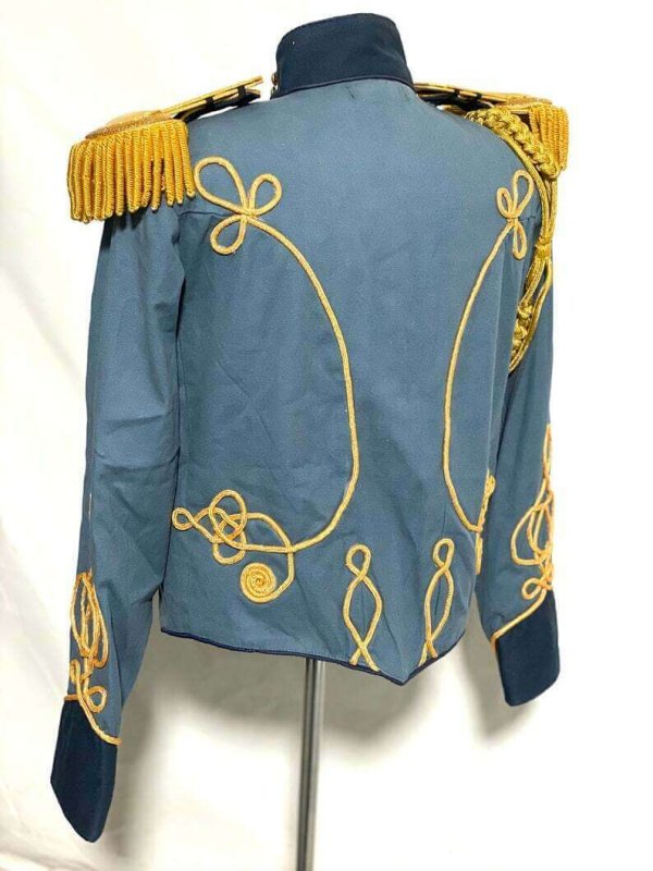New GENERAL Ceremonial Gold Braiding Hussar Jacket Fringes Gold Epaulettes