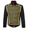 Mens black hussar jacket front gold braid Jacket fast shipping