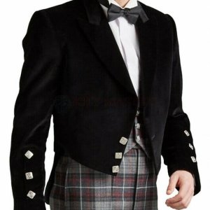 Custom Made New Prince Charlie Kilt Jacket Scottish Velvet Prince Charlie Jacket