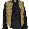 New Mens Ceremonial Military Jacket Black With Gold Braid Hussar