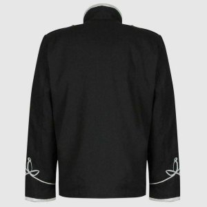 Men's Black hussar steampunk cotton parade jacket, military jacket