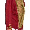 Men Ceremonial Hussar Red Military Jacket with Gold Braiding