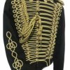 Men’s Hussar Black Military Jacket With Gold Cord Braids