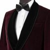 Men’s Maroon Vintage Velvet Smoking Jacket with Shawl Collar Dinner Jacket