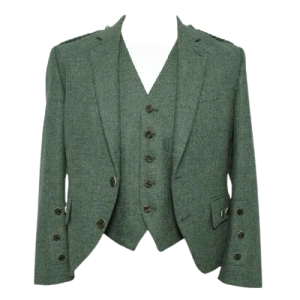 Green Tweed kilt Jacket and WaistCoat