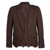 DARK BROWN TWEED ARGYLL KILT JACKET WITH 5 BUTTON VEST