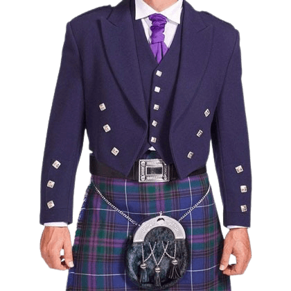 Prince Charlie Navy Blue Wool Jacket &Waistcoat Set