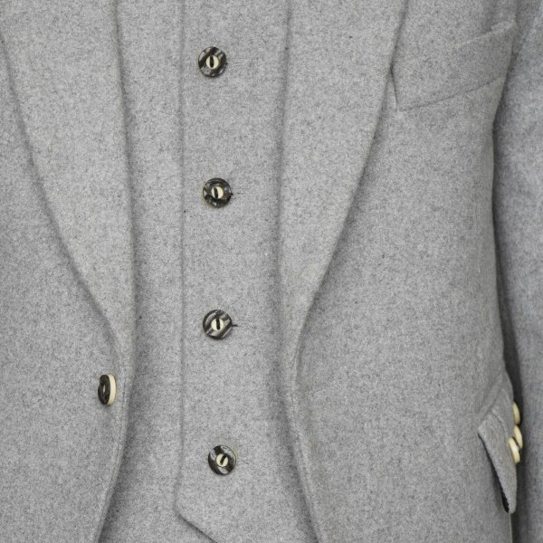 WOOL Argyle kilt Jacket & Waistcoat Vest Scottish Argyle Jacket Light Grey2