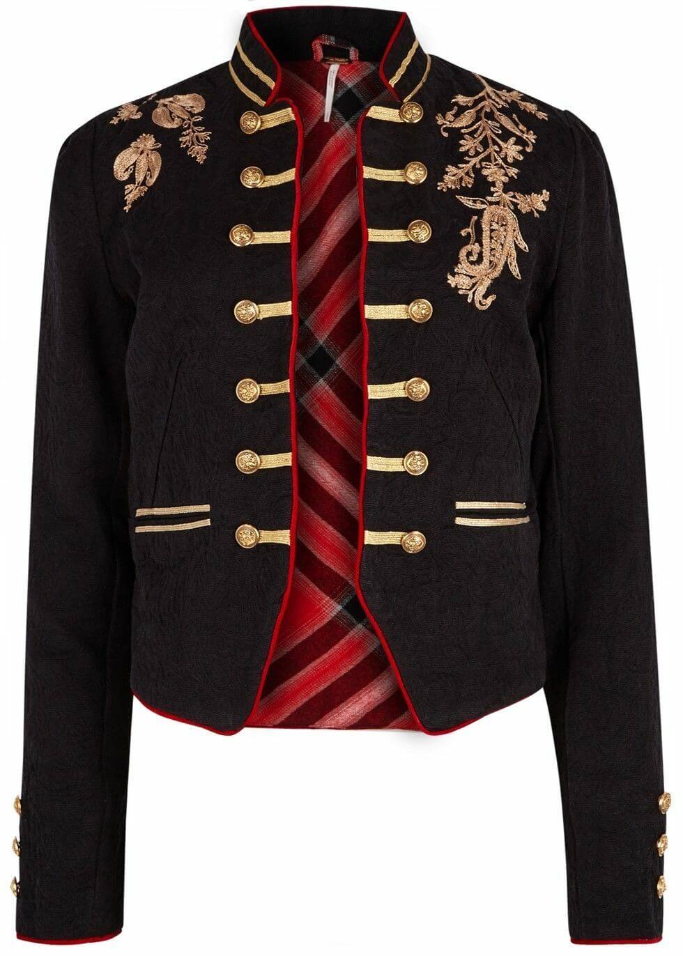 Lauren Band Jacket Military Embroidered Gold Open Front