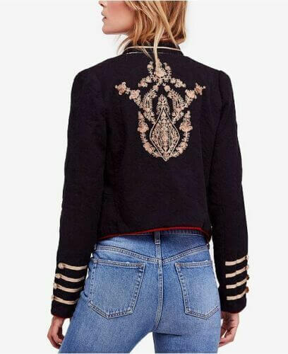 Lauren Band Jacket Military Embroidered Gold Open Front
