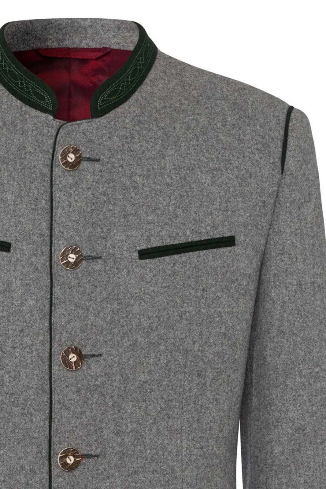 German Bavarian Jacket Austrian Traditional Tyrol Loden Blazer Wool Jacket Gray4