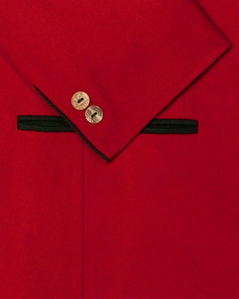 Red German Bavarian Jacket Austrian Traditional Tyrol Loden Blazer Wool Jacket2