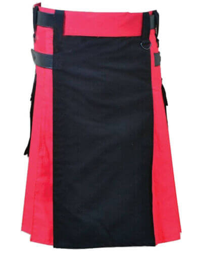 Scottish Utility Kilt Black And Red1