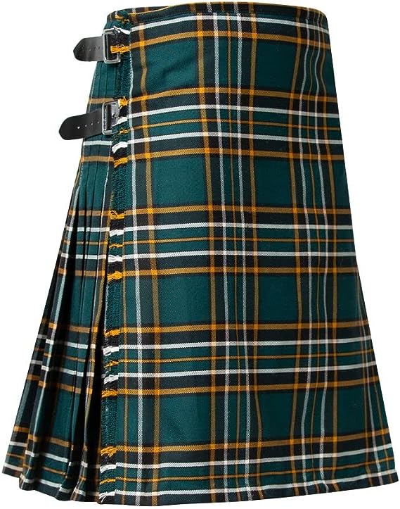 Men's 100% Wool Scottish Kilt 8 Yard Adjustable Leather Straps Irish Heritage Formal Wear1