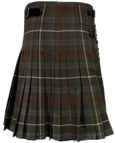 Men’s Fraser Weathered Tartan Kilt Active Wedding Kilt Steampunk-Scottish Fashion Modern Highlander Kilt