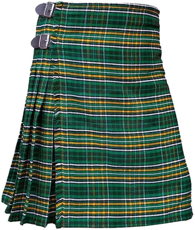 Men’s Heritage of Ireland Tartan Kilt Active Wedding Kilt Steampunk-Scottish Fashion Modern Highlander Kilt
