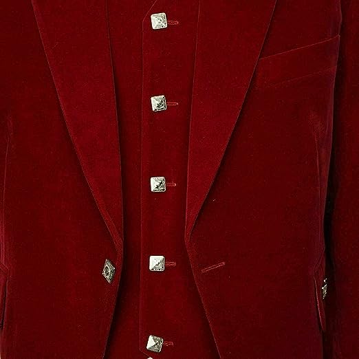 New Men’s Velvet Scottish Argyll Highland Argyle kilt Jacket & Vest Scottish Wedding Dress4