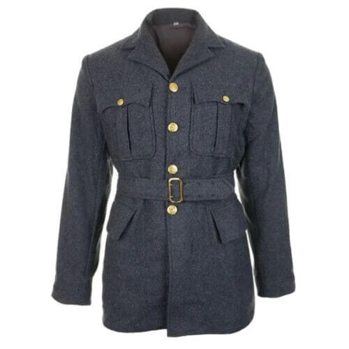 WW2 British RAF Service Dress Tunic with Gold Buttons & belt 100% Tunic Wool