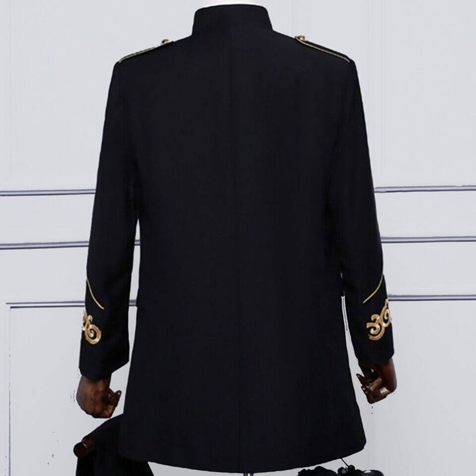 Men's Military Tunic Long Jackets Coats Mess Dress Gothic Coat