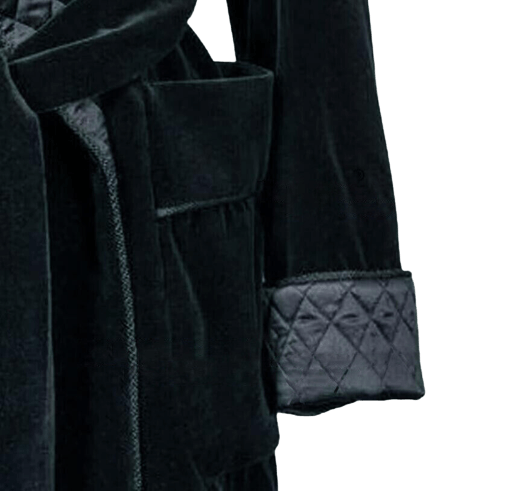 Velvet Quilted Robe for Men Vintage Smoking Dressing Gown Long Jacket  Bathrobes