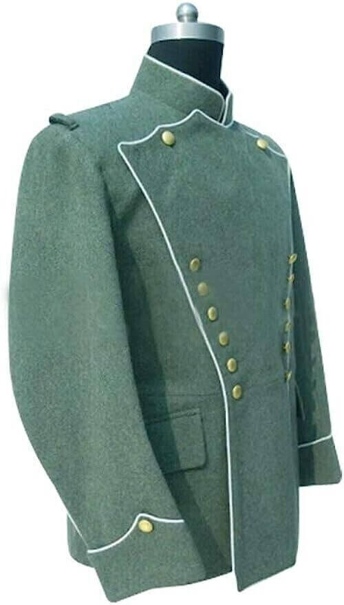 WWI German Empire white pipped Officer Flied Green Tunic Jacket High Quality2