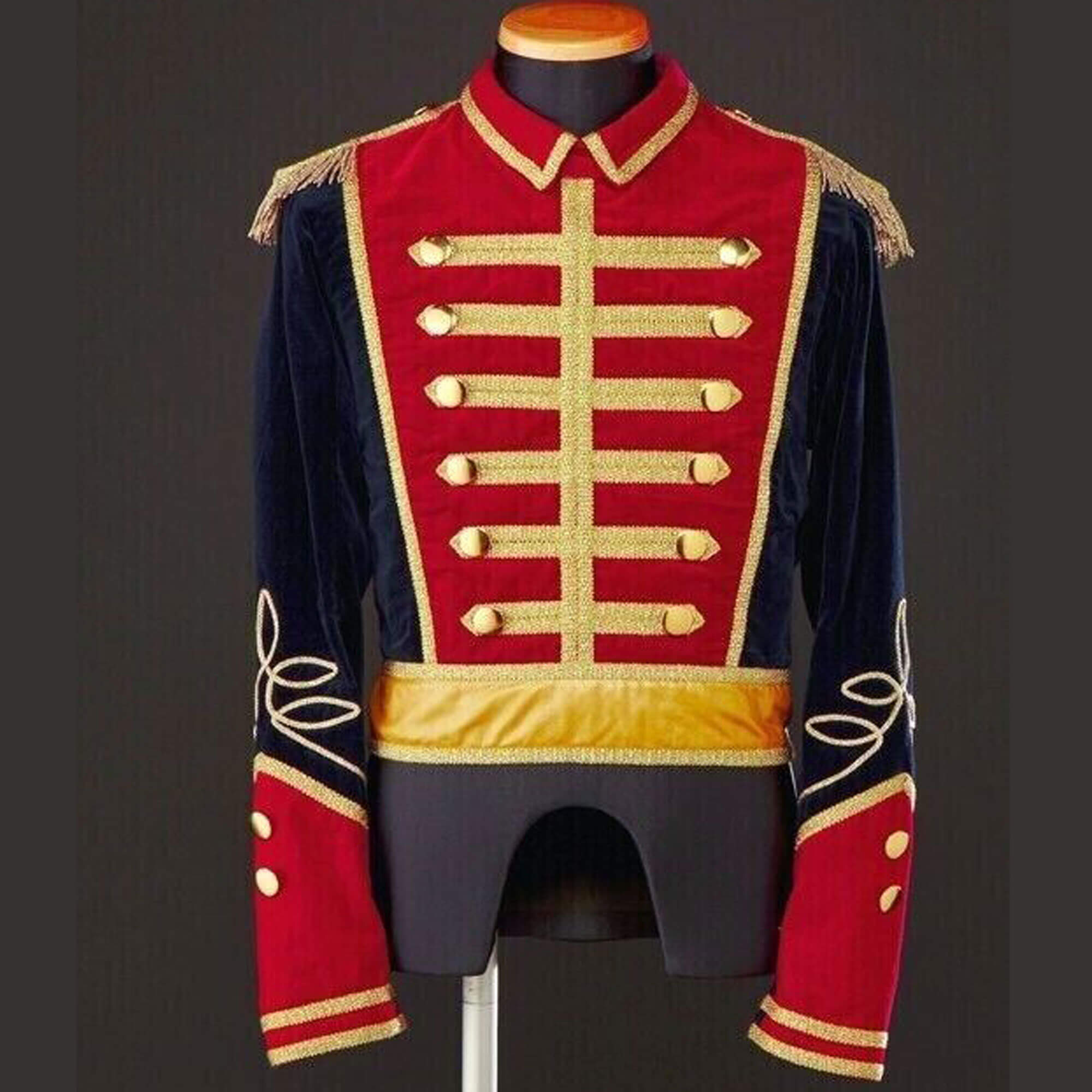 New Ballet Musical Soldier Military Navy Blue Wool Men Jacket