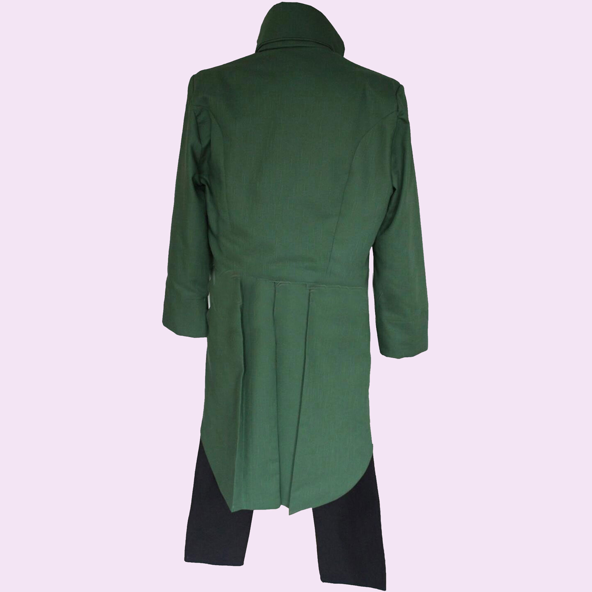 New Custom Made Men’s Regency Victorian Green Wool Men Tail Coat1