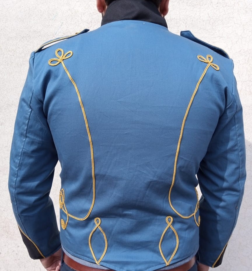 Sky Blue hussar jacket parade jacket mens military jacket army drummer musician jacket1
