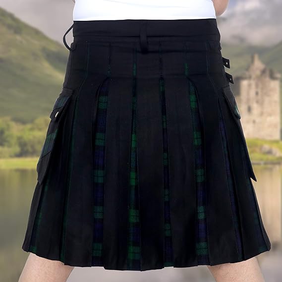 Men’s Modern Hybrid Cotton & Tartan Kilt Cross Strip Designer for Weddings