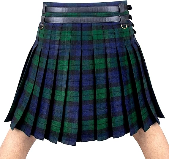 Tartan Utility Kilts For Men with Front Detachable pocket