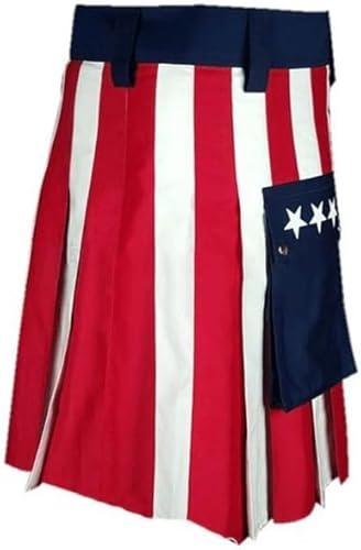 American Flag Kilt - Scottish American Flag Hybrid Kilt for Men's