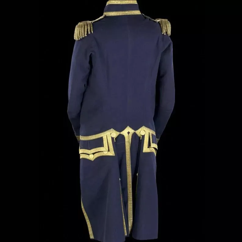 Navy Blue Regency Military Uniform Men’s Jacket ,Admiral coat, Military regency