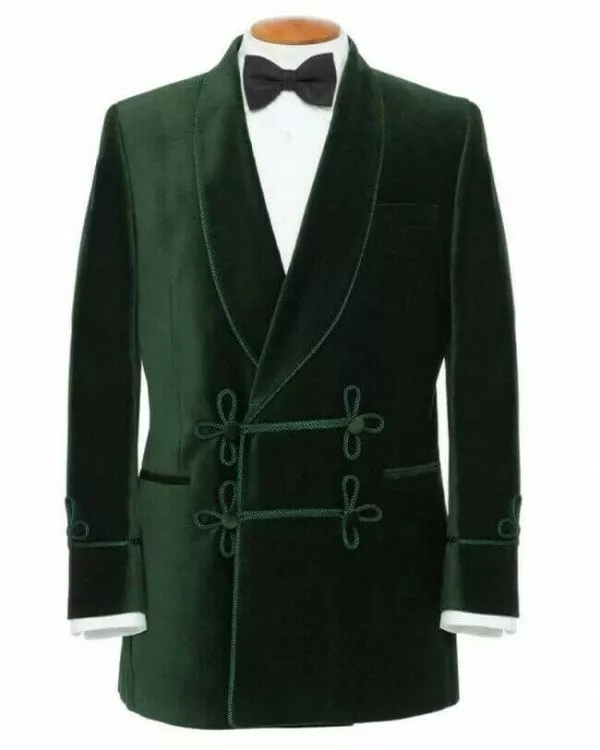 Green Velvet Jacket Smoking Jackets Vintage Smoking Jackets Men's Evening Jacket