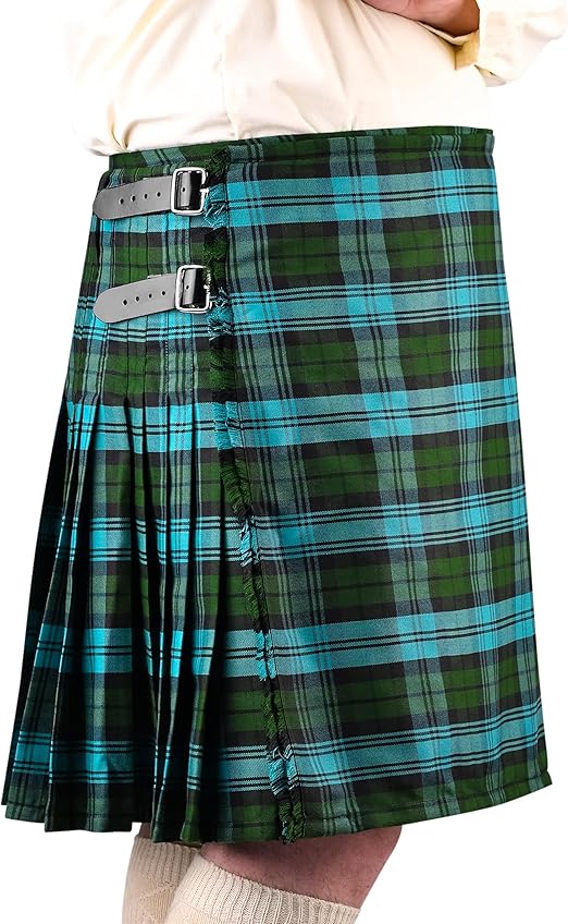 Kilt for Men Scottish Tartan Kilt Polyviscose 8 Yard Traditional Men's Kilt