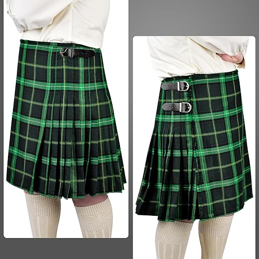 Kilt for Men Scottish Tartan Kilt Polyviscose 8 Yard Traditional Men’s Kilt
