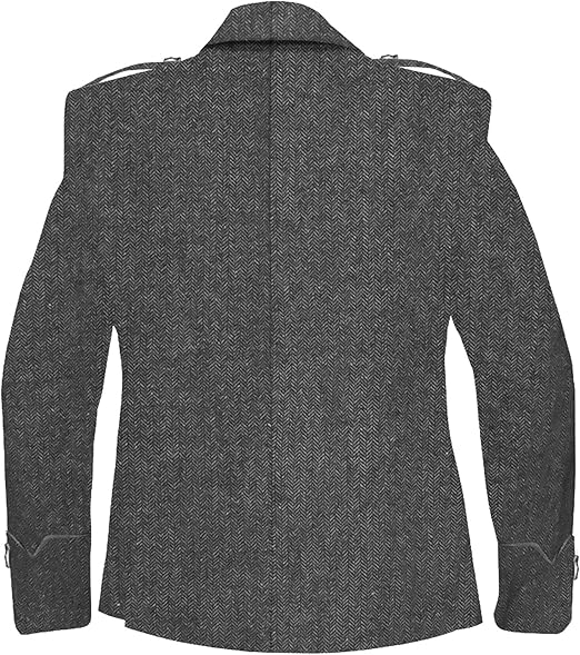 Scottish Tweed Argyle Kilt Jacket with 5 Button Vest - Premium Quality 15 Oz Wool Fabric